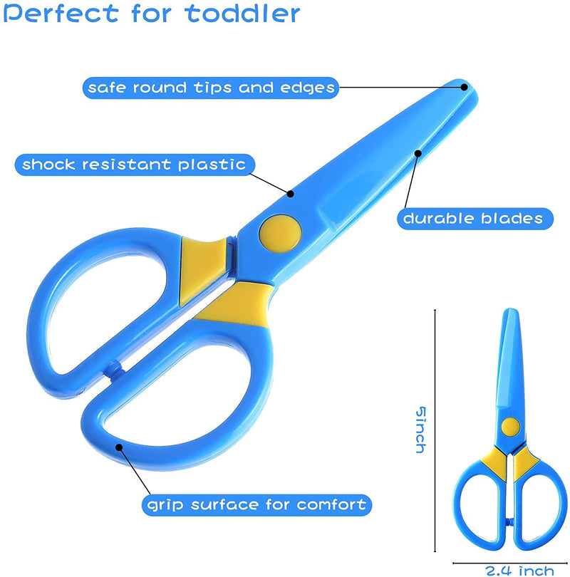 [Australia] - Plastic Safety Scissors, Toddlers Training Scissors, Pre-School Training Scissors and Offices Scissors (3pcs) Kids Paper-Cut (60 Sheets) 