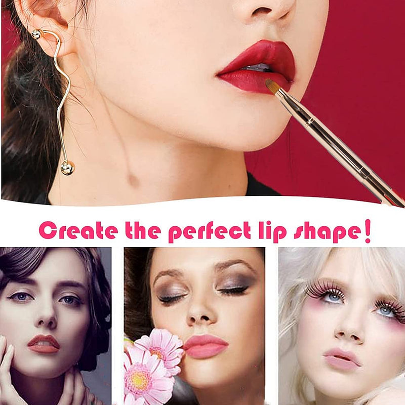 [Australia] - CGJIANG Lip Brush Retractable Lip Brushes Portable Dual End Lipstick Brush Eye Make Up Brushes Concealer Brushes Eye Shadow Brush Lip Brush tool Lip Contours Makeup Brush 