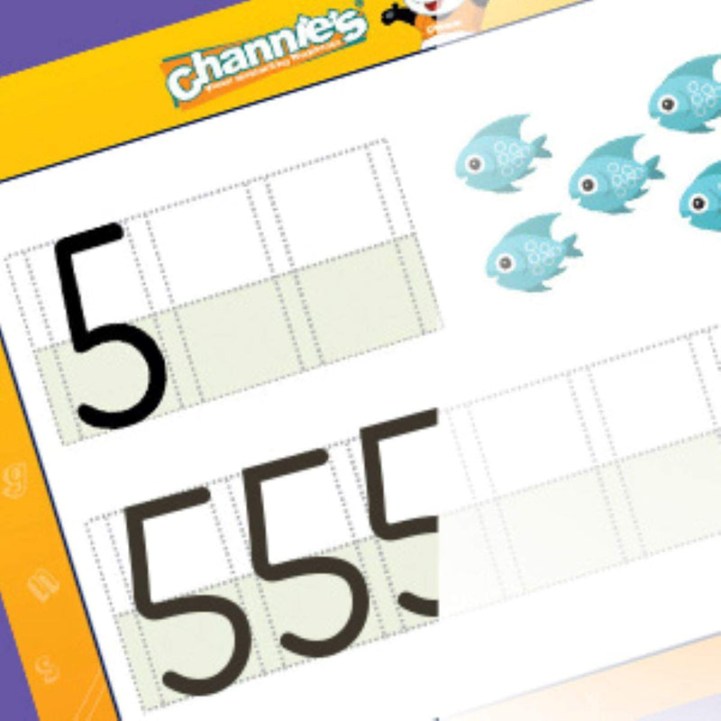 [Australia] - Channie's Dry Erase Alphabet/Number Flash Cards, 5.5W x 4.25 L x 0.25H, White, Model:B500 