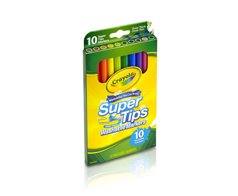 [Australia] - Crayola Super Tips Markers, Washable Markers, 10Count, Assorted 10 Count (Pack of 1) 