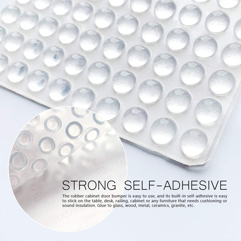 [Australia] - Pack of 100 Adhesive Bumper Pads for Drawers, Cutting Boards, Glass Tops, Small and Kitchen Furniture, Picture Frames Sound Dampening Transparent Rubber Feet for Cabinet Doors (Clear) Clear 