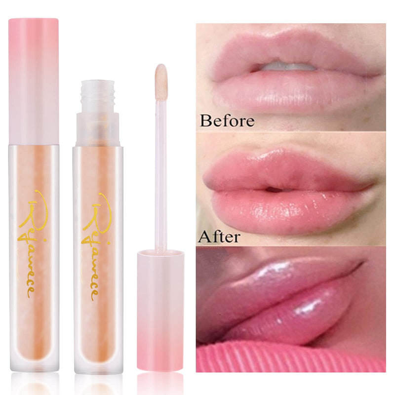 [Australia] - Lip Plumper Lip Gloss With H.A, Natural Lip Plumper with Glittering and Lip Care Serum, Lip Enhancer for Fuller, Lip Mask, Beautiful Fuller, Hydrating & Reduce Fine Lines 