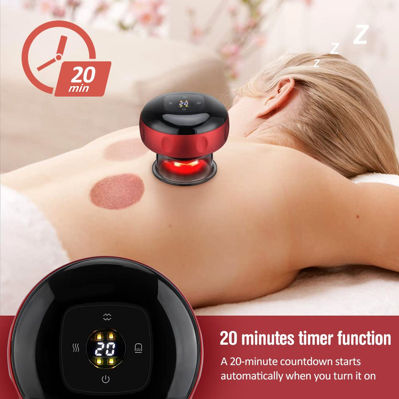 [Australia] - Electric Cupping Therapy Massager Machine, Professional Smart Cupping Device, Cups Therapy Scraping Tool for Muscle Pain Relief Better Blood Circulation Gift Idea (Black) Black 