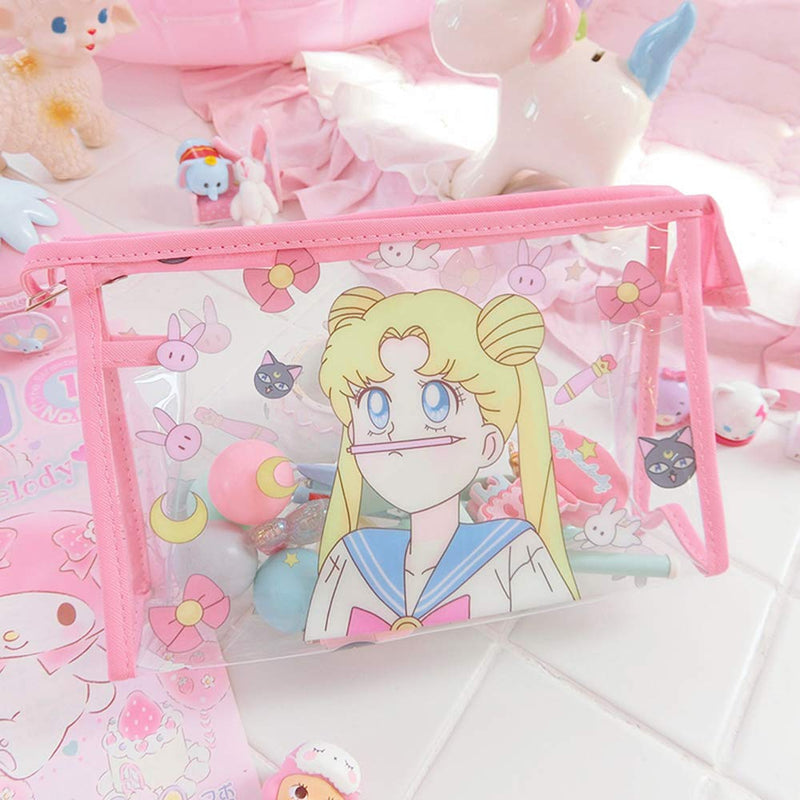 [Australia] - Toiletry Bag, Cosmetic Bag Sailor Moon Clear Waterproof Makeup Bag Travel Storage Bag Gift for Girls Women (Toiletry Bag-8.86inch) 