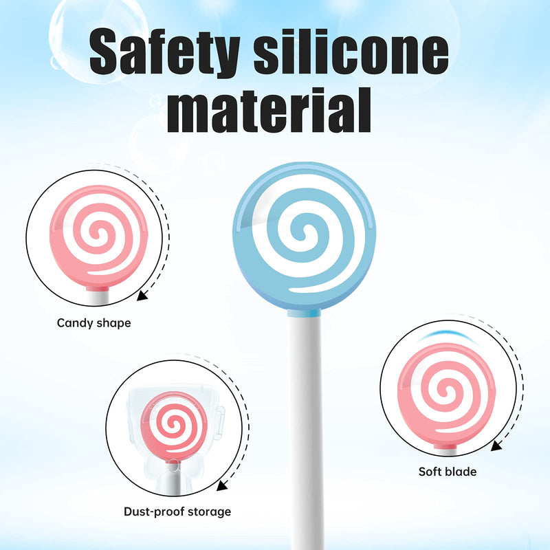 [Australia] - Kids Tongue Cleaner Brush -Lollipop Shape Tongue Scraper for Toddler Children Pink,Sky Blue (2 Packs) 2 Packs 