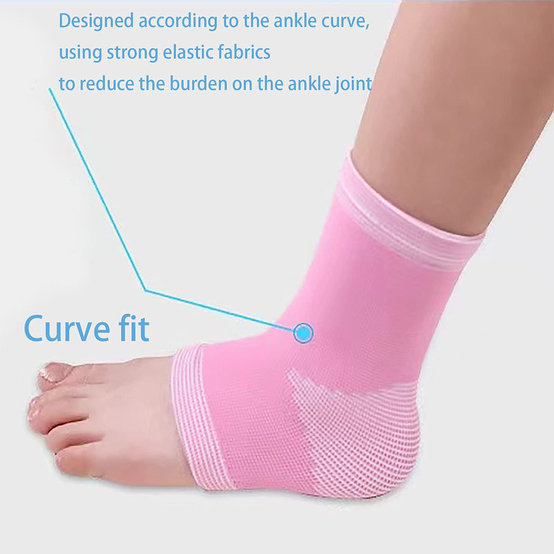 [Australia] - 1 Pair Kids Compression Sleeves Foot Arch Support,Kids Children Ankle Brace,Plantar Fasciitis Sock for sprained ankle or sports (Pink) Pink 