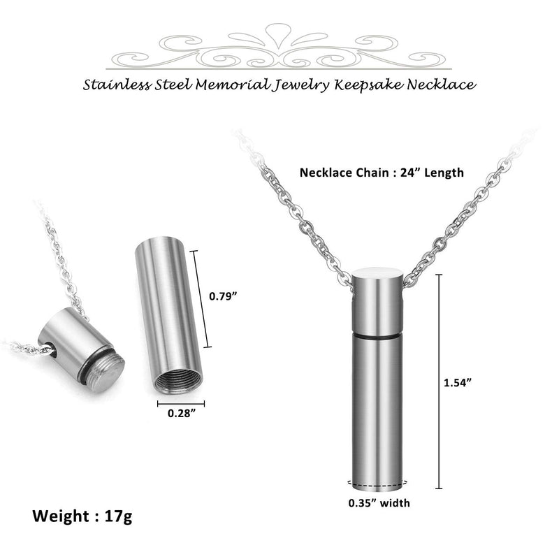 [Australia] - PiercingJ Personalized Engraving Cylinder Memorial Urn Pendant Necklace Stainless Steel Cremation Keepsake Ash Remembrance Jewelry Golden (Non Engraving) 