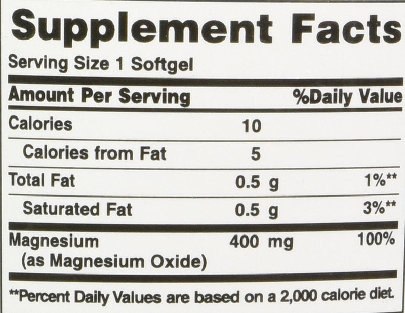 [Australia] - Nature's Bounty Magnesium 400 mg, 75 Softgels 