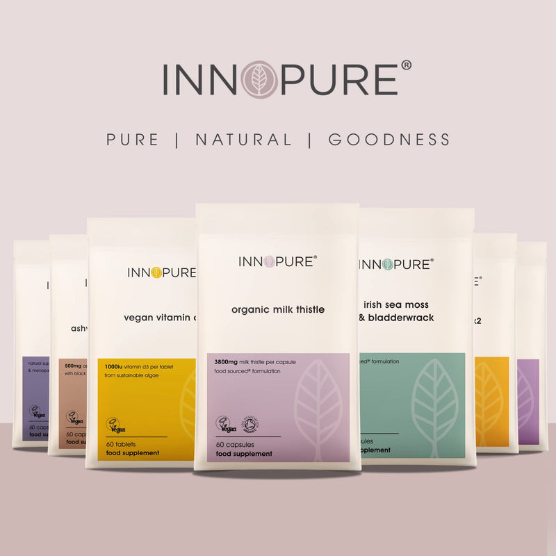 [Australia] - INNOPURE Organic Milk Thistle Capsules - Premium Quality, High Strength 1 Capsule Provides 3800mg - Soil Association & Vegan Society Certified - 80% Silymarin (60 Capsules) UK Made 