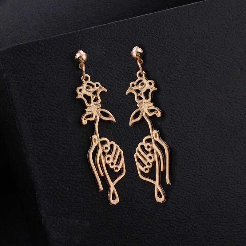 [Australia] - Jovono Gold Rose Earrings Fashion Ear Earrings Jewelry for Women and Girls 