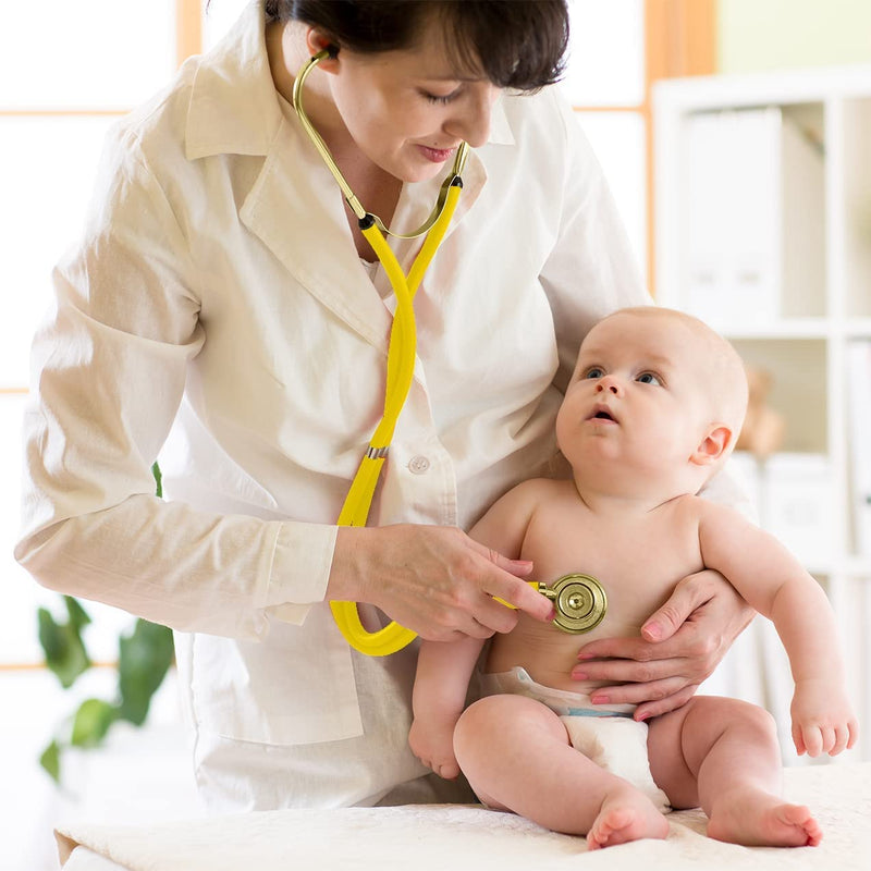 [Australia] - Dixie Ems Sprague-Rappaport Type Two Tube Stethoscope – Yellow with Plated Gold 