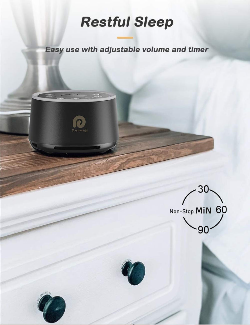 [Australia] - White Noise Machine - Dreamegg Sound Machine for Baby Kid Adult, Noise Machine for Sleeping with 24 Calming Sound, Ambient Nightlight, Continuous or Timer, Loud Sleep Machine for Home Nursery Office 