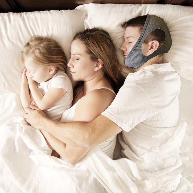 [Australia] - Yootar Anti Snoring Chin Strap for Cpap Users, Comfortable Mesh Breathable My Stop Solution Devices Snore Stopper Strips Mask Belt Jaw Sleep Aid Men Women (Grey) 
