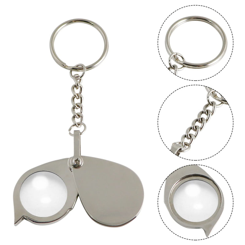 [Australia] - Portable Pocket Reading Magnifier 10X Folding with Metal Jewellery Magnifier Magnifying Eye Glass Lens Keychain 