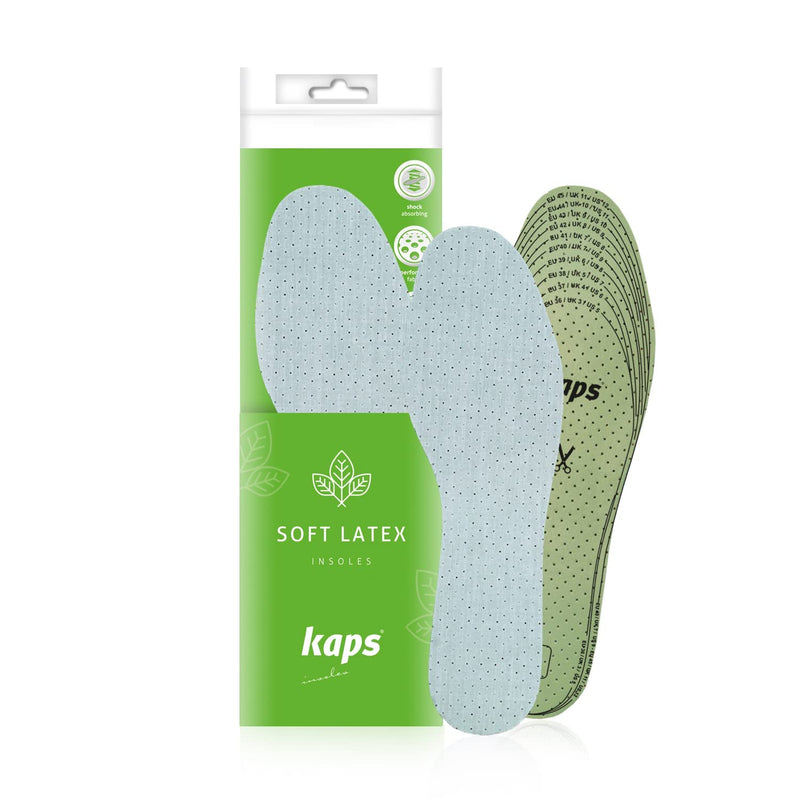 [Australia] - Kaps Soft Latex Adult Unisex Cut to Size Cut to Fit Foam Shoe Insoles Inserts, Comfortable Perforated Latex and Cotton Prevent Odour and Absorb Moisture 