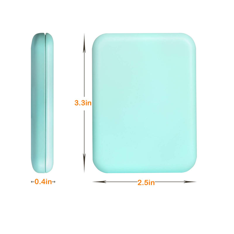 [Australia] - Kintion Compact Mirror with Light,LED Compact Travel Makeup Mirror,1X/3X Magnification Lighted Pocket Mirror,Double Sided,Distortion Free,Portable,Folding,Handheld,Small Compact Mirror for Purses,Gift Cyan 