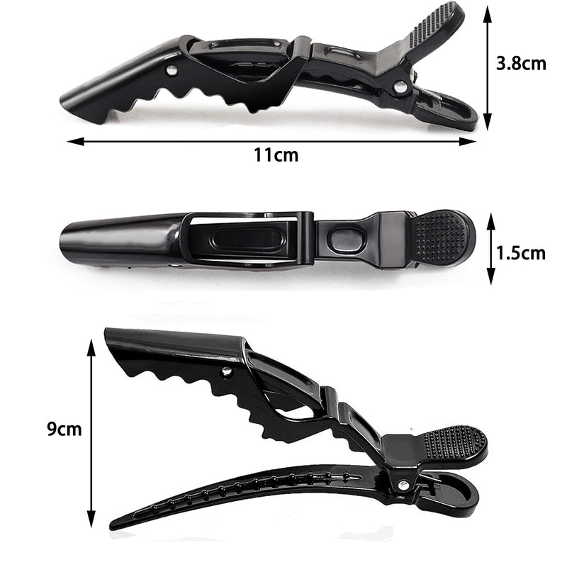 [Australia] - 10x Crocodile Hair Clips Barrette,Professional Styling Hair Clips,Sectioning Clamp for Thick Hair,with Nonslip Grip and Wide Teeth for Salon Home Use Women and Girls (Black) Black 