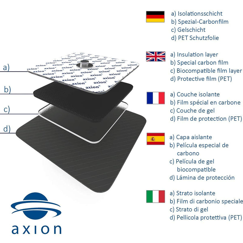 [Australia] - Compatible electrodes SANITAS BEURER Compatible - 4 TENS & EMS Pads electrostimulation Machines - 3.5mm Button - axion Brand Quality 