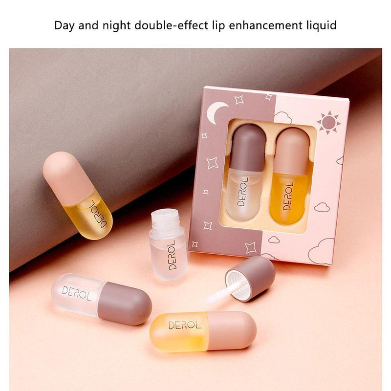 [Australia] - Lip Plumper Set Natural Makeup Plumping Lip Gloss Lip Care Serum Kit Lip Plumper Lip Enhancer For Fuller Hydrated Beauty Lips 2 Pcs 