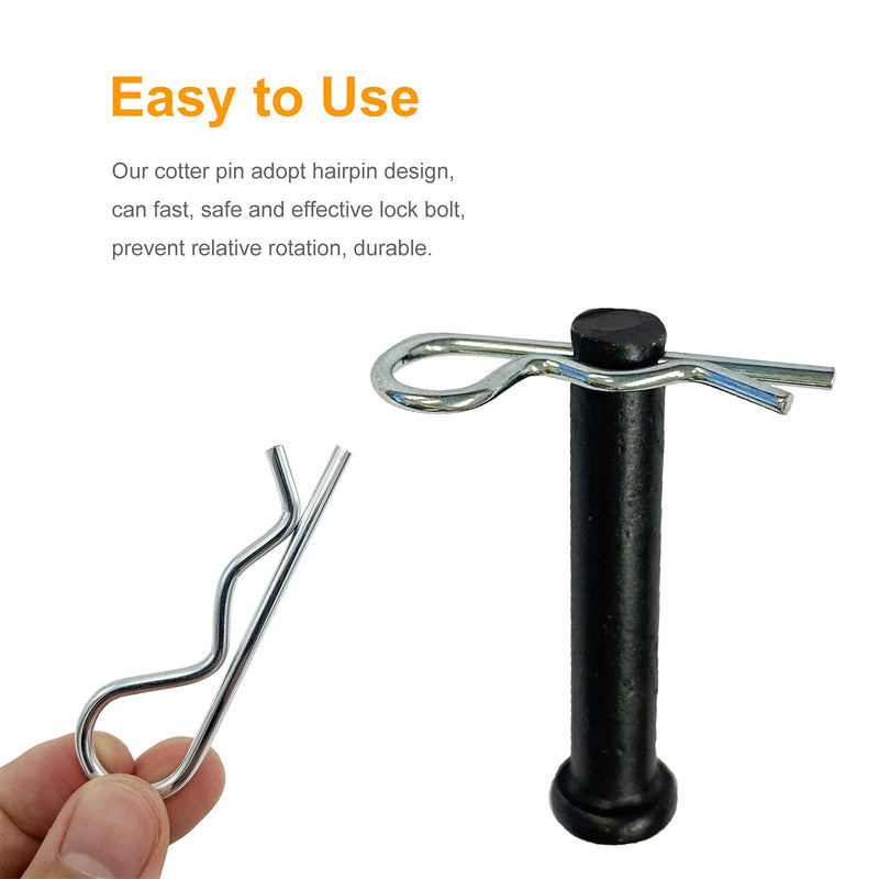 [Australia] - Jongdari Cotter Pins, 30 Pcs Zinc Plated Spring Fastener Assortment Kit, Heavy Duty Cotter Hairpin for Hitch Pin Lock Systems, Multiple Sizes M1.6 - M3.5, Silver 