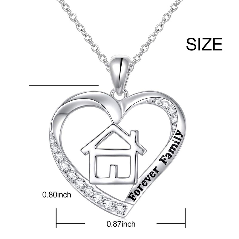 [Australia] - FLYOW I Love You More Heart Necklace for Women Girls Sterling Silver CZ Pendant, Best Valentine's Mothers Day Jewelry Gifts Forever Family 