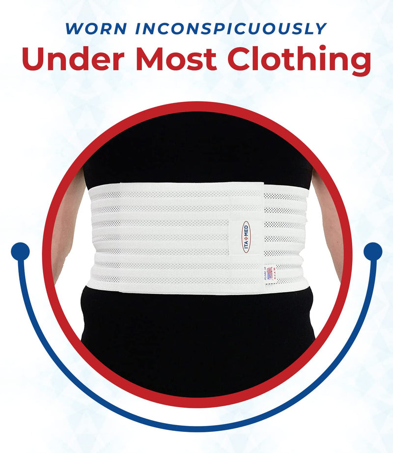 [Australia] - ITA-MED Breathable Elastic Rib Support Belt/Wrap for Men, Provides Support & Compression, Made In USA, Medium 