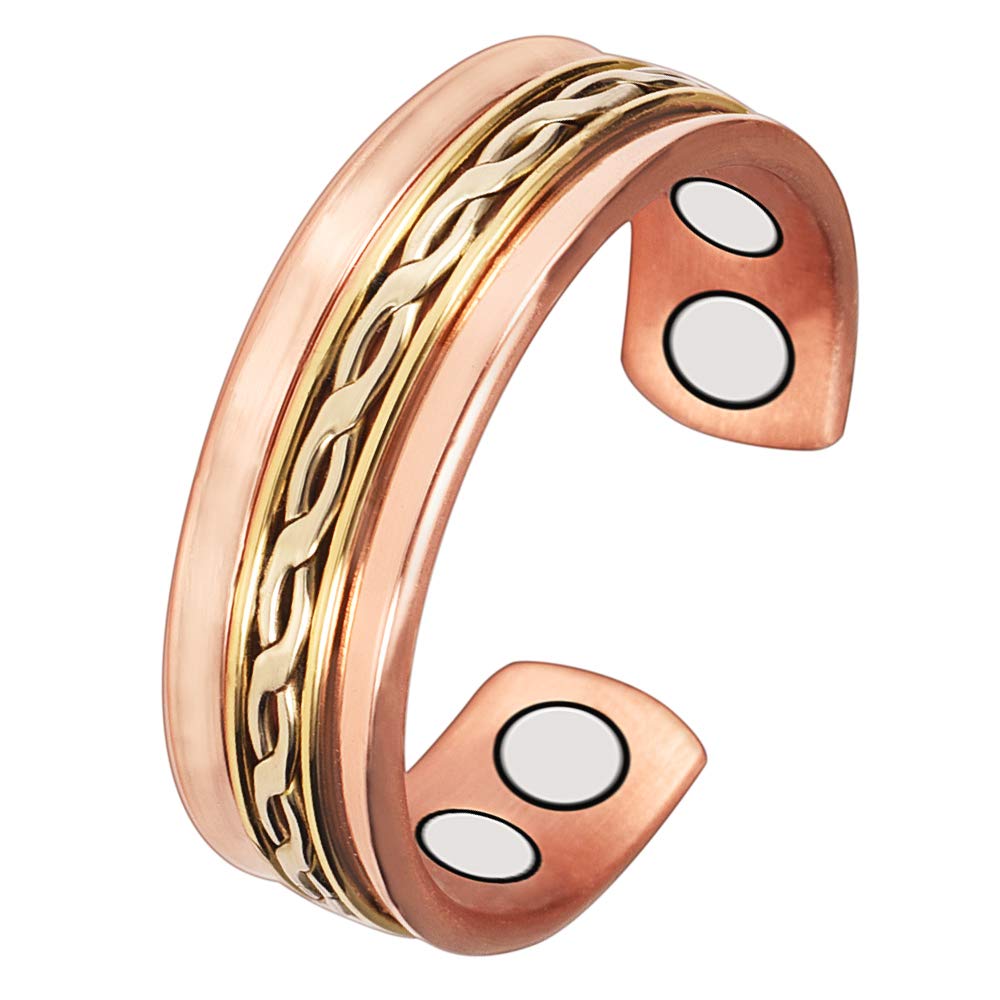 [Australia] - EnerMagiX Pure Copper Magnetic Rings for Women, Magnetic Rings, Birthday Rings Gift for Mom, Wife, Daughter, Women’s Day Gift(CPR-0169RS) 