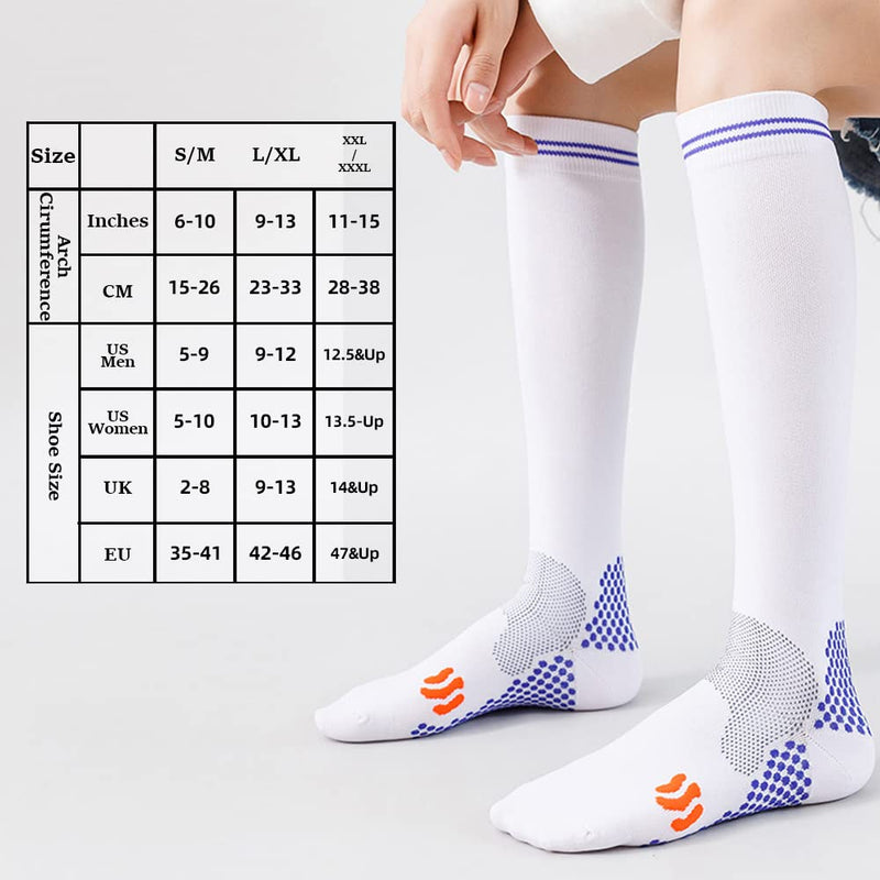 [Australia] - Compression Socks (2 Pair) for Men and Women 20-30 mmHg Compression Stockings Circulation for Cycling Running Support Socks S-M Black 