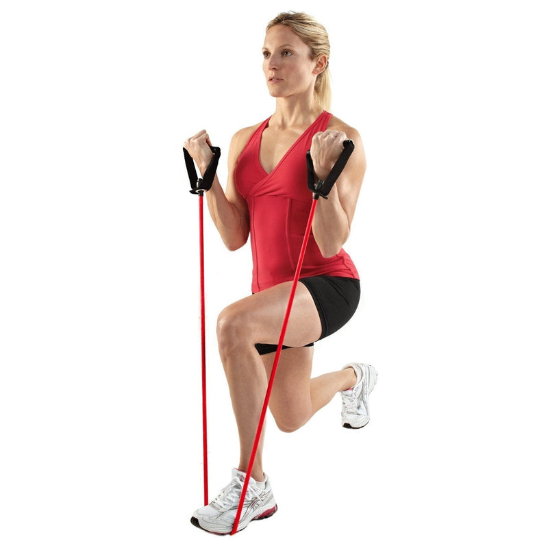 [Australia] - SPRI Xertube Resistance Bands with Handles – All Exercise Cords Sold Separately with Home Gym Workout Fitness Door Anchor Attachment Option With Door Attachment Red Medium 