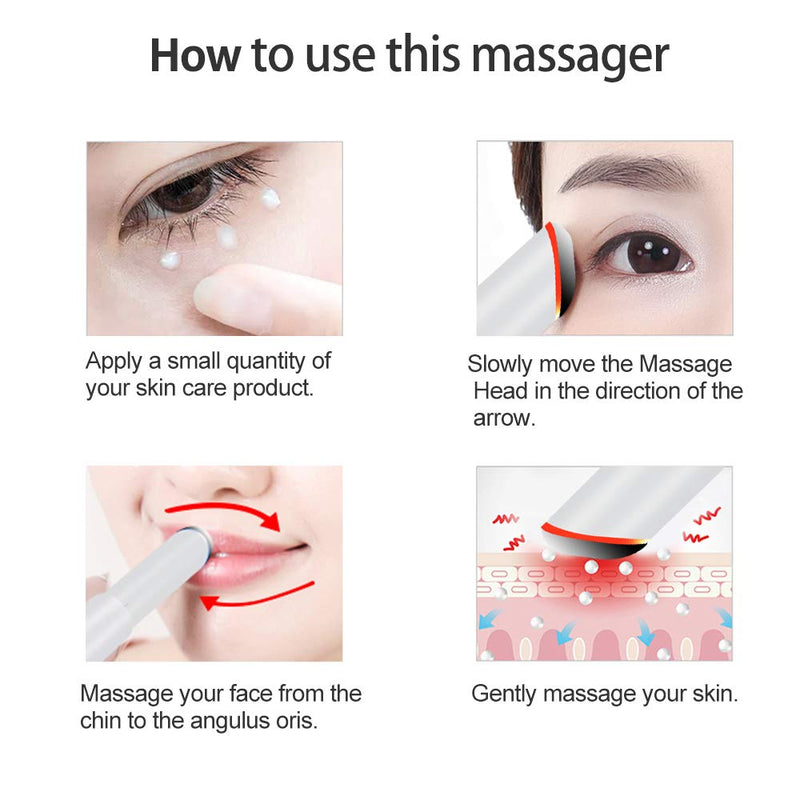 [Australia] - Vibration Eye Massager, Beauty instruments/apparatus, Beauty eyes, Reduce Black eye socket/Wrinkles removal(White) White 