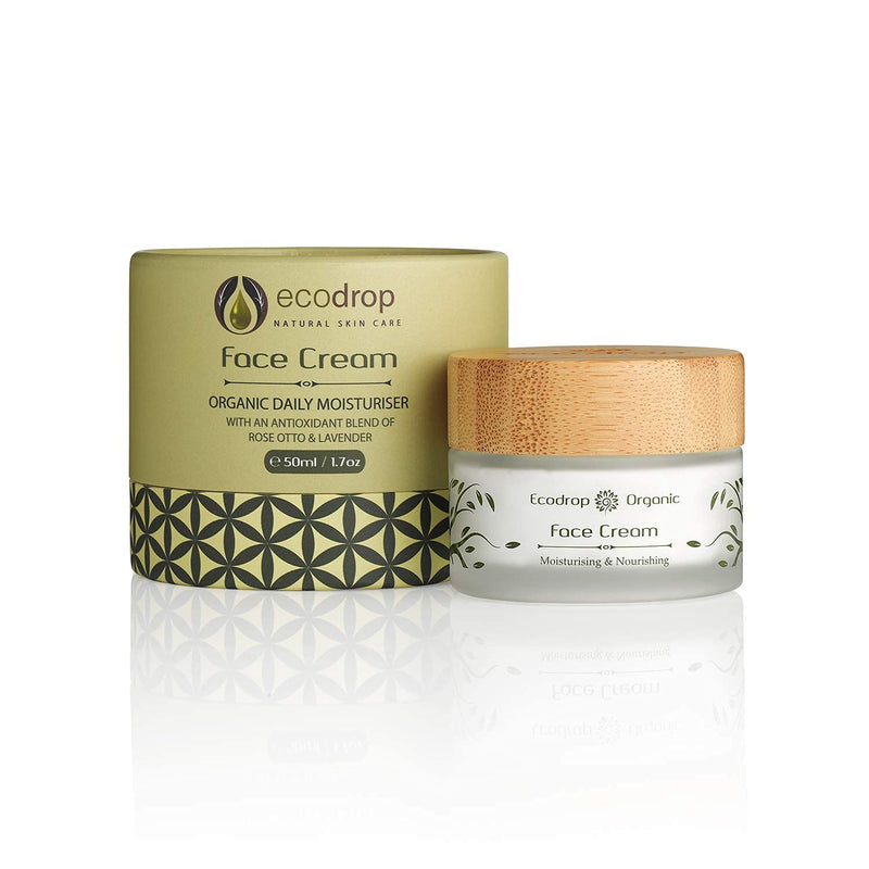[Australia] - Ecodrop Organic Face Cream | Advanced Non-Greasy Daily Facial Cream for Women | Made with 100% All Natural Ingredients | Moisturiser & Anti Ageing Treatment| Vegan | Eco Packaging 