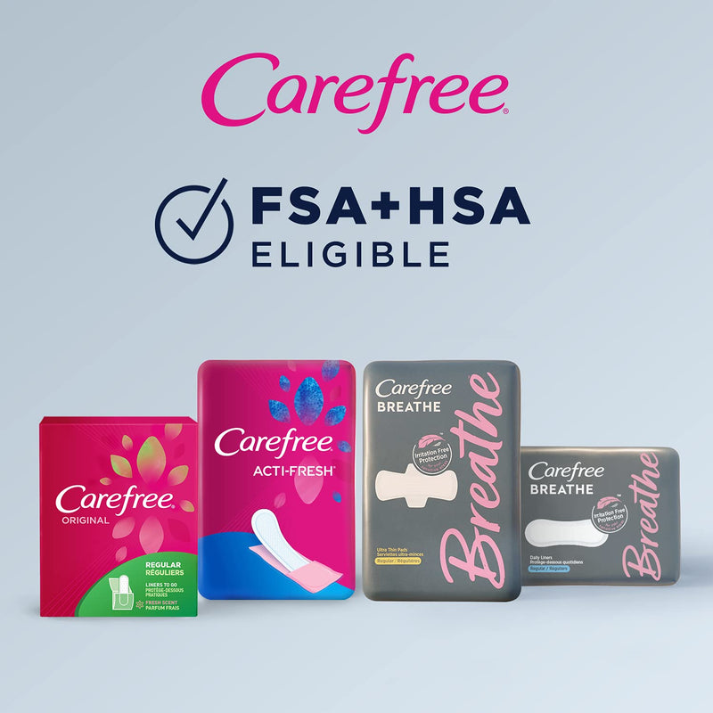 [Australia] - Care Free Acti-Fresh Body Shaped Regular Pantiliners, Fresh Scented, 54 Count (Pack of 1) , Package may vary 