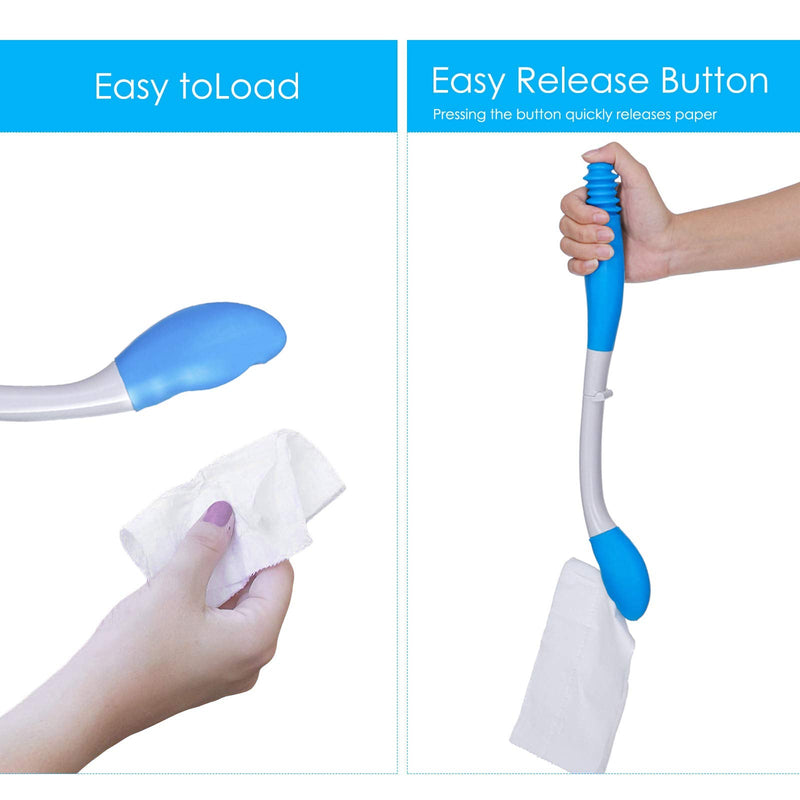 [Australia] - Toilet Aids for Disabled and Elderly, Foldable Toilet Aids Tools Bottom Wiper, Toilet Aids Tools Long Comfort Wipe, for Seniors and Handicap Obese People 
