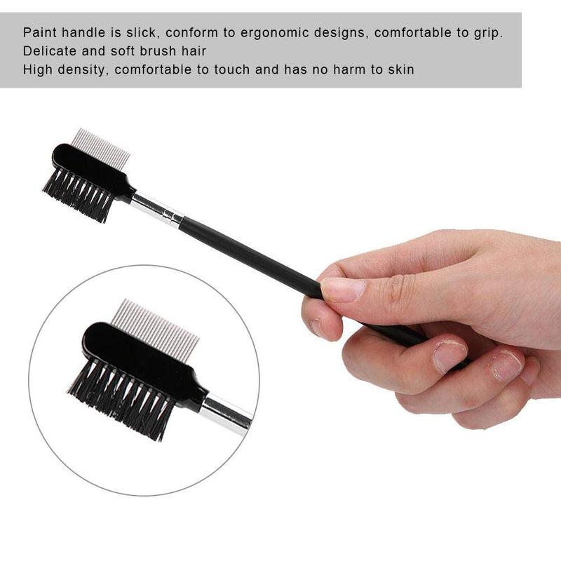 [Australia] - 4Pcs Professional Soft Hair Cosmetic Double Head Eyebrow Brush Eyelashes Comb Makeup Tool 