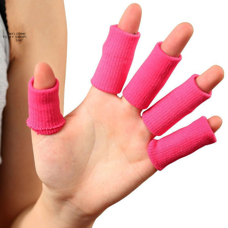 [Australia] - Finger Sleeves, GranVela 10 Pcs Professional Nylon Finger Protective Cover for Basketball, Volleyball, Tennis, Badminton and more (Pink) 