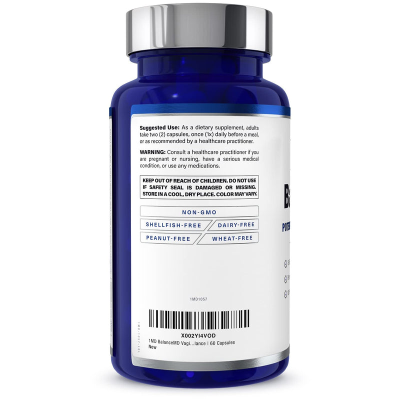 [Australia] - 1MD Nutrition BalanceMD Vaginal Probiotics | Oregano & Caprylic Acid with Lactobacillus & Digestive Enzymes | Promotes Intestinal Flora Balance | 60 Capsules 
