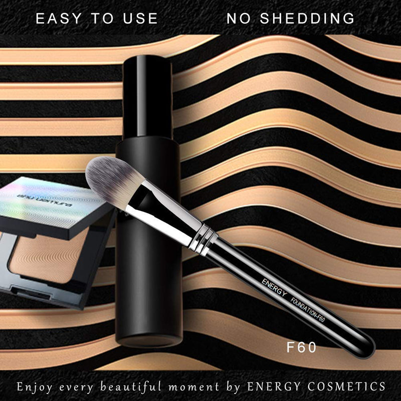 [Australia] - ENERGY Foundation Brush F60 Premium Makeup Brush for Liquid Cream Powder Buffing Blending Face Brush Makeup Tools F60-Flat Foundation 