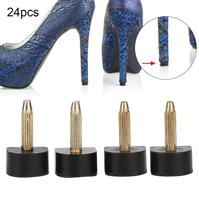 [Australia] - 24pcs High Heel Replacement Tips, Heel Cap Replacement Shoe Repair Stiletto Dowel Heel Repair Cover Heel Dowels Protector for Woman (13x13cm) 13x13cm 