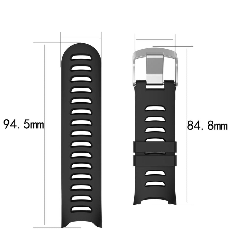 [Australia] - Compatible for Garmin Forerunner 610, Silicone Wristband Replacement Watch Band for Garmin Forerunner 610 Watch Black 