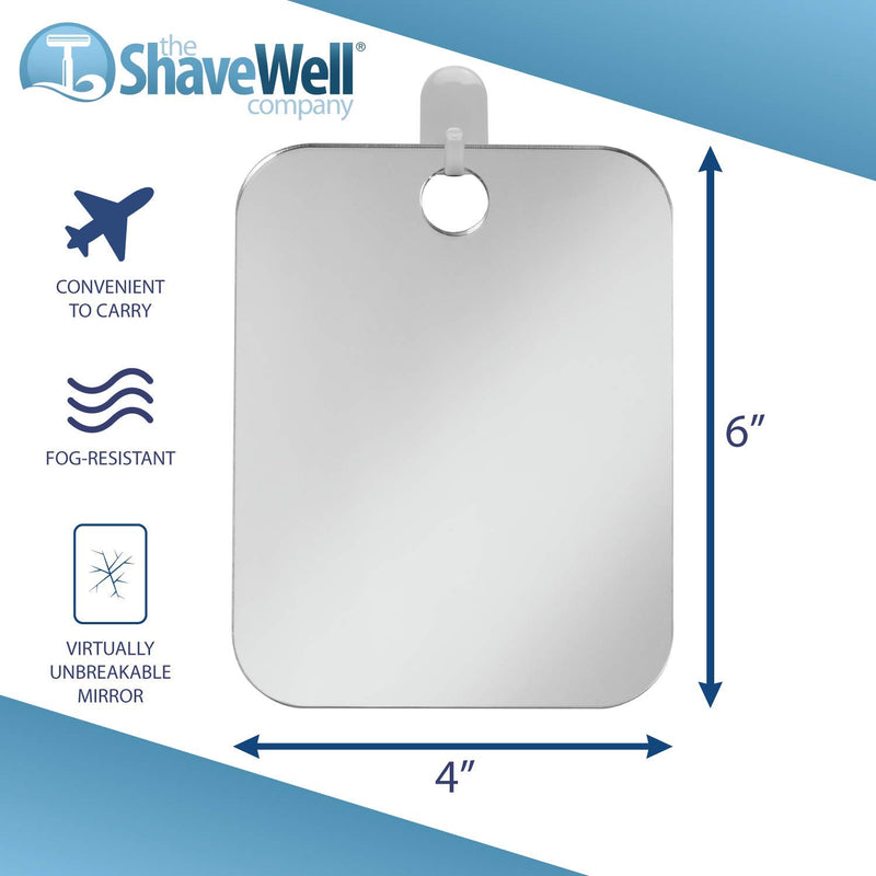 [Australia] - The Shave Well Company Locker Mirror for School, Office, Work with Adhesive Hanging Hook | Unbreakable, Shatterproof, 6 x 4 Inches 1pack 