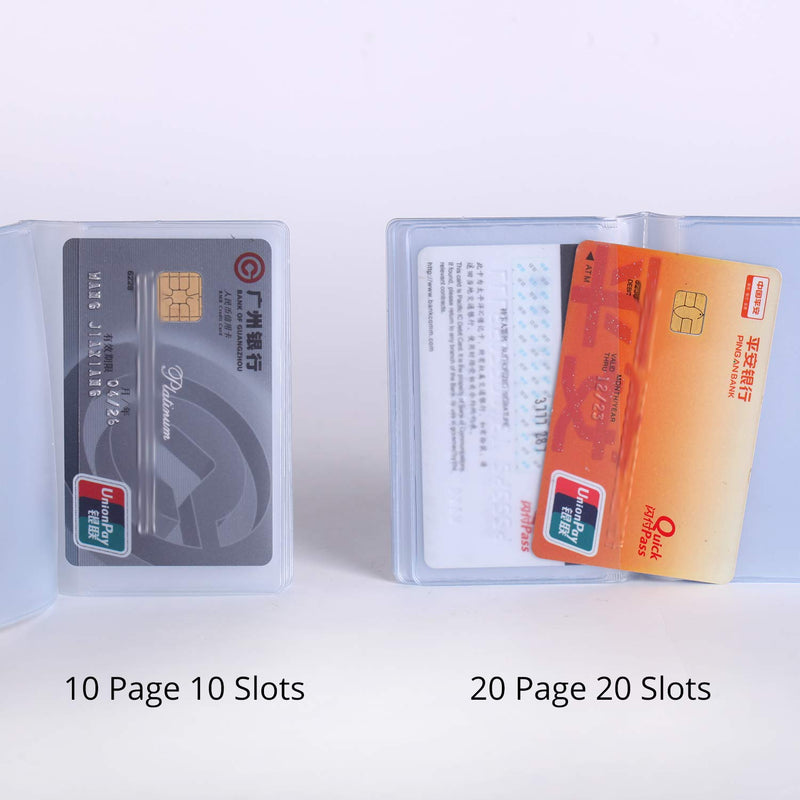 [Australia] - Senkary Set of 3 - Plastic Wallet Insert Credit Card Holder (20 Page 20 Slots, 10 Page 20 Slots and 10 Page 10 Slots), Translucent 