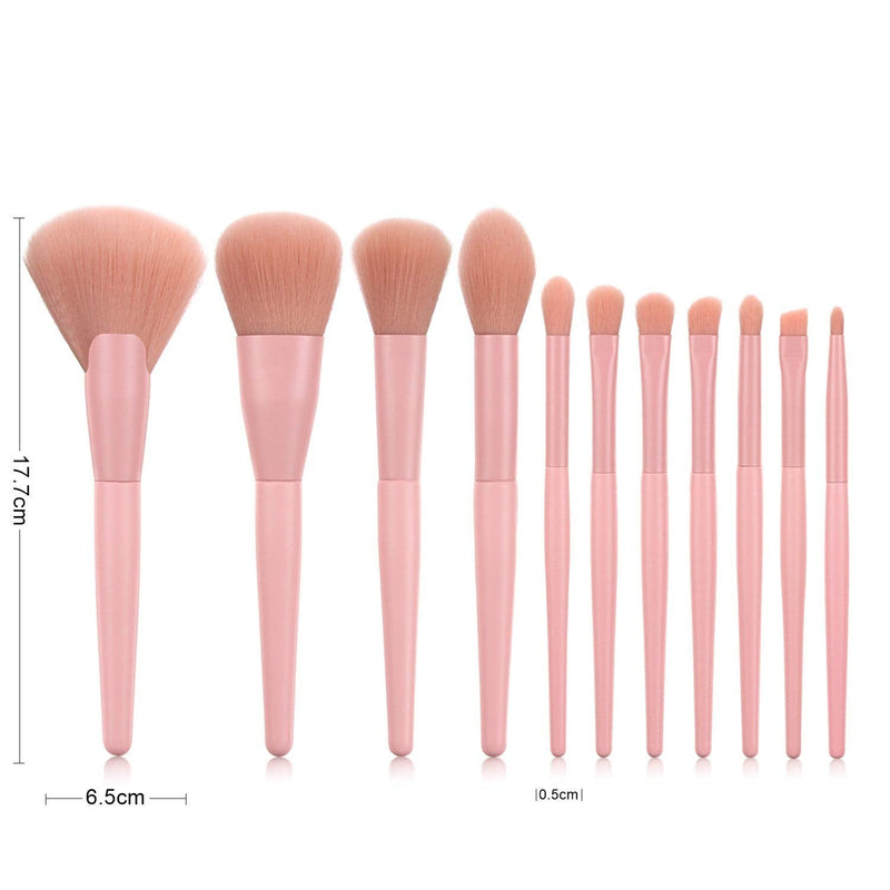 [Australia] - 11 makeup brushes set professional soft hair super soft eye shadow repair blush beauty tool brush set(Pink) Pink 
