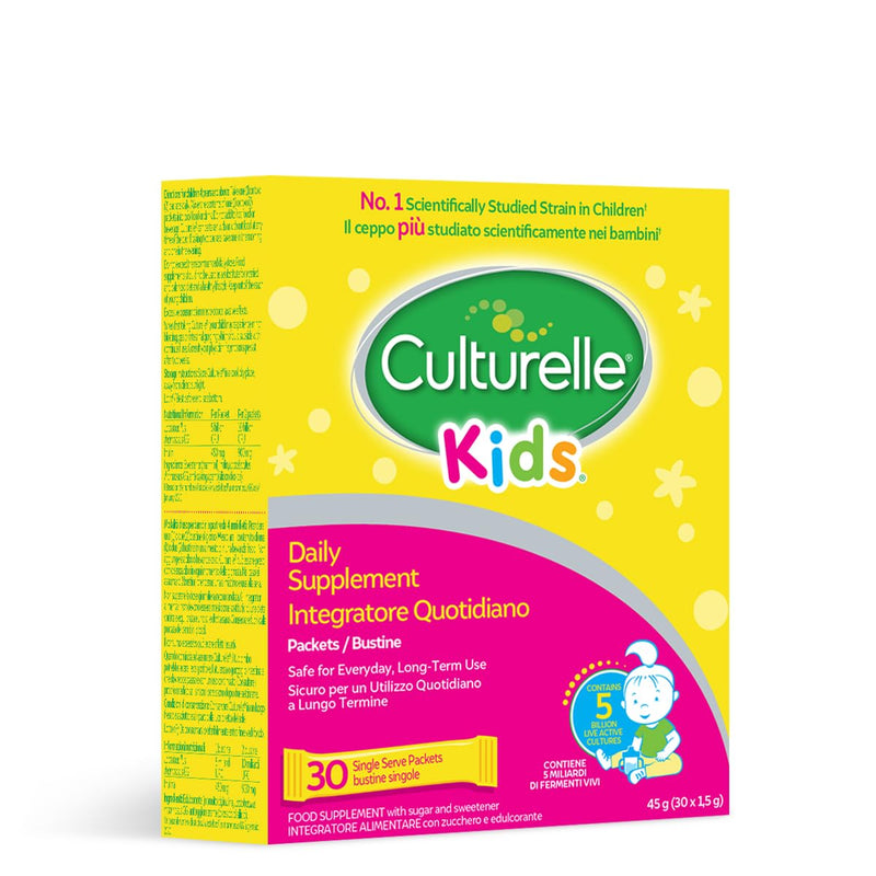 [Australia] - Culturelle� Kids Daily Probiotic Supplement for Children |Gut Friendly Live Bacteria| Help Gut Microbiome | Lactobacillus rhamnosus GG| 30 Sachets For Monthly Supply | Vegan | 
