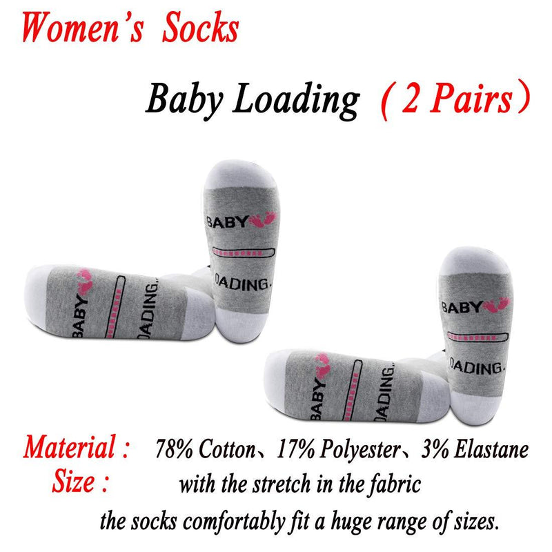 [Australia] - PYOUL 2 Pairs New Mom Socks Baby Loading Socks Pregnancy Socks Baby Shower Socks for New Mom Mother's Day Socks Baby Loading-pink 