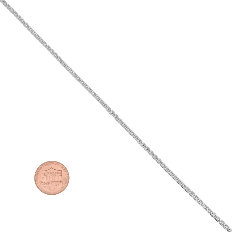 [Australia] - 1.5mm High-Polished .925 Sterling Silver Round Wheat Chain Necklace, 16'-30 18.0 Inches 