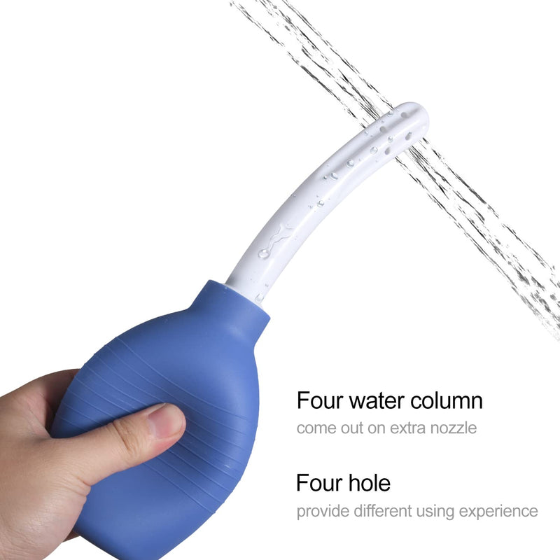[Australia] - 10 oz Enema Bulb Kit with Storage Bag- Anal or Vaginal Silicone Douche for Men or Women - Comfortable Cleaner（Blue） Blue 
