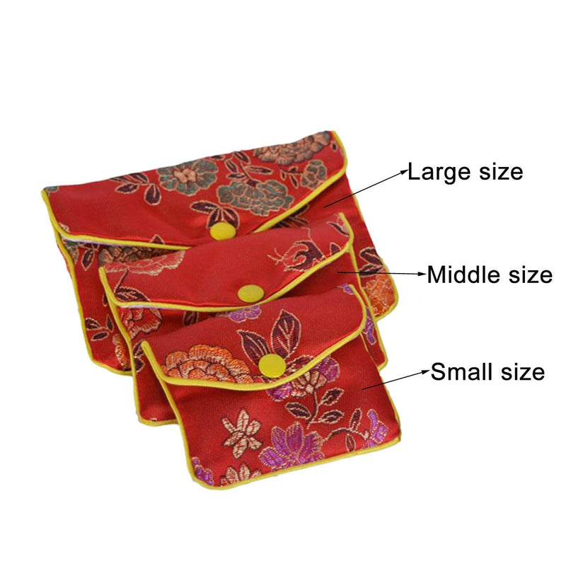 [Australia] - Bleiou 15 Pcs Jewelry Silk Purse Pouch Brocade Gift Bags Mix Colors(Medium) Medium 