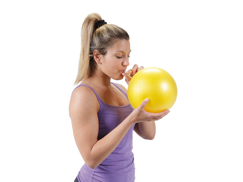 [Australia] - Soft Pilates Ball 23cm - Inflatable Ball with exercise guide - Use for Pilates, Yoga and Light Resistance Exercises (Home Gym & Gym Equipment) Blue 
