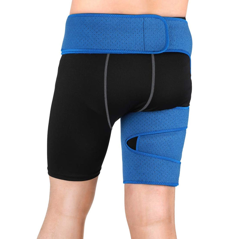 [Australia] - Hip Brace - Groin Compression Support for Sciatica Thigh Hamstring Quadriceps Arthritis SI Joint Injuries Hip Flexor Pulled Muscles Pain Relief Sciatic Wrap for Men Women 