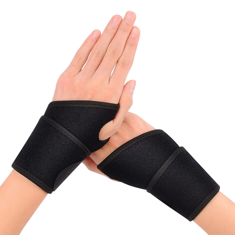 [Australia] - supregear 2-Pack Compression Wrist Brace, Adjustable Unisex Wrist Sports Support Wrap Wrist Sleeve for Joint Pain, Carpal Tunnel, Arthritis, Tendonitis, Night Day Splint, Fits Left/Right Hand 2 